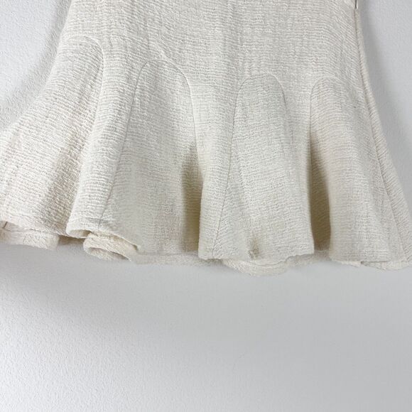 Derek Lam 10 Crosby Mini Skirt Womens 8 Ivory Cream Tweed Fit and Flare Classic - Picture 2 of 10